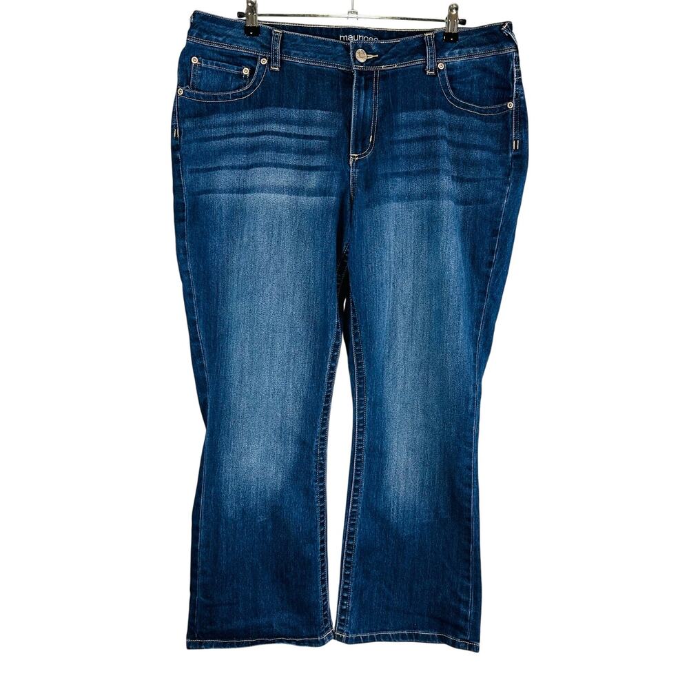 Maurices Womans Sz 18W Short Bootcut Jeans Blue Stretch Pockets‎ Stretch